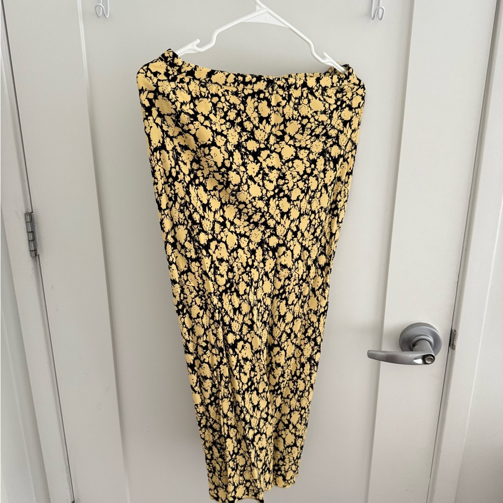 Arket Gold Pleated Maxi Skirt